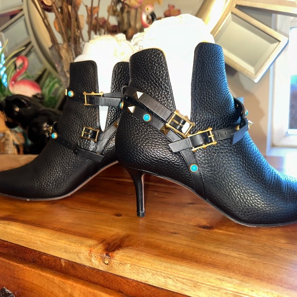Valentino rockstud turquoise black bootie boot size 38 - Picture 3 of 15